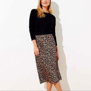 LOFT Floral Midi Skirt